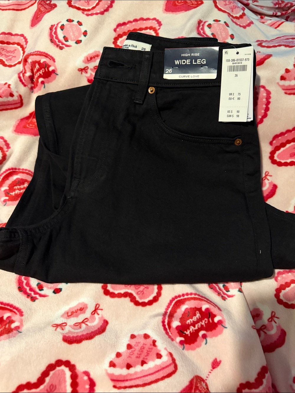 Abercrombie & Fitch High-Rise Wide Leg Jeans — Black